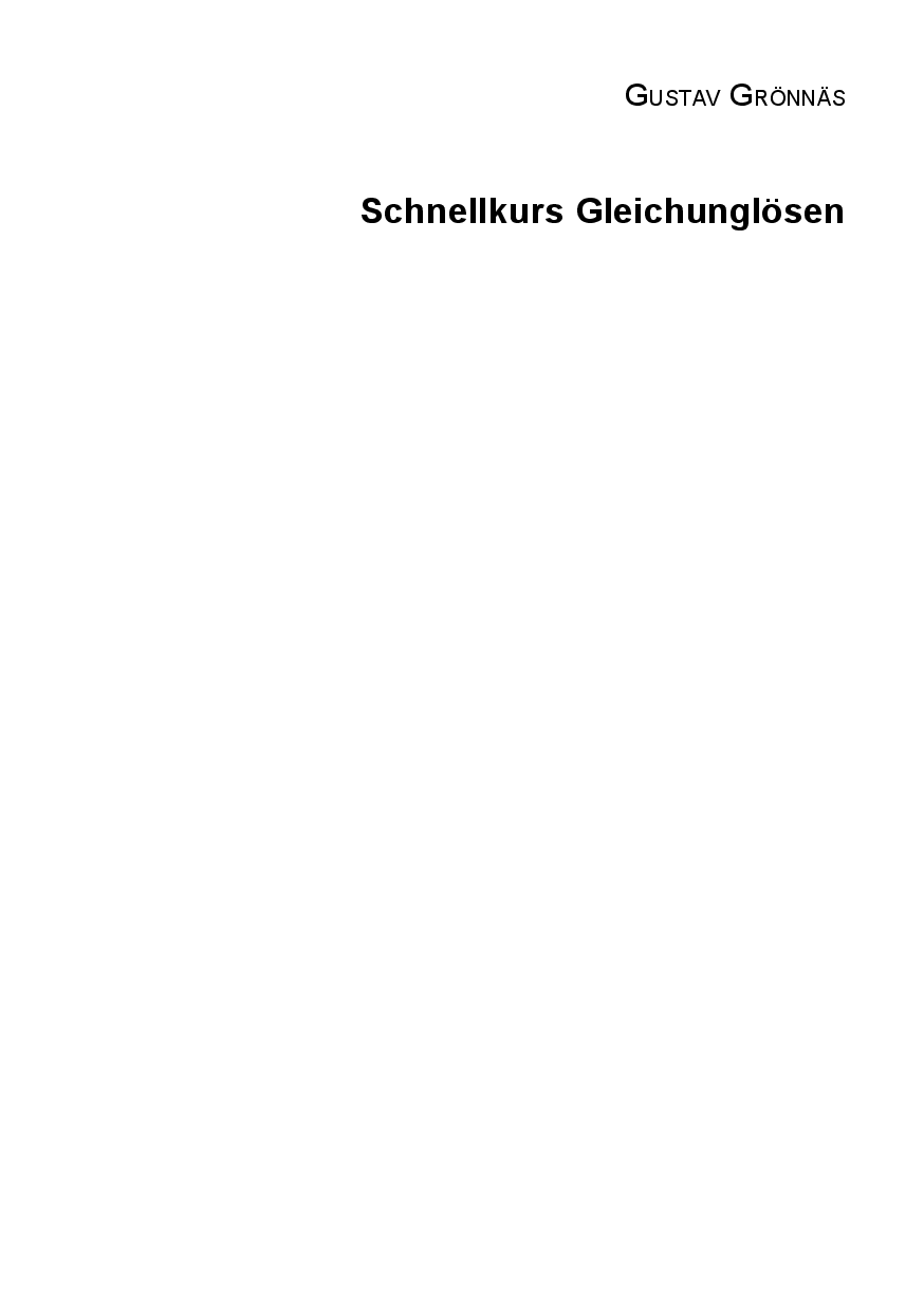 Schnellkurs Gleichunglösen (2024) Textvorschau